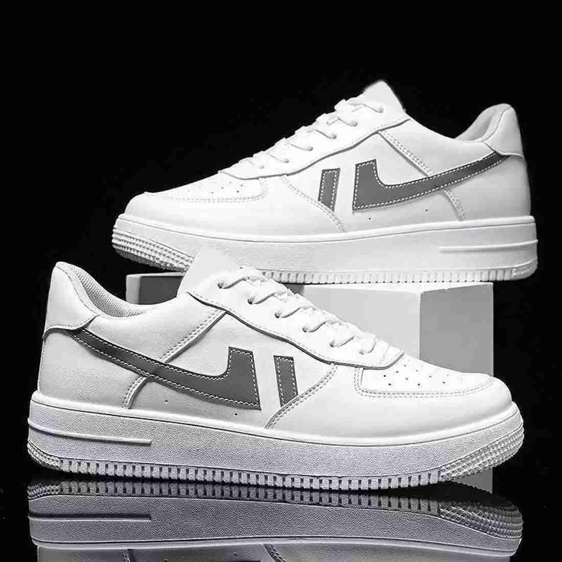 Velozi Men's Classic Air-Inspired Sneakers – White & Grey Edition