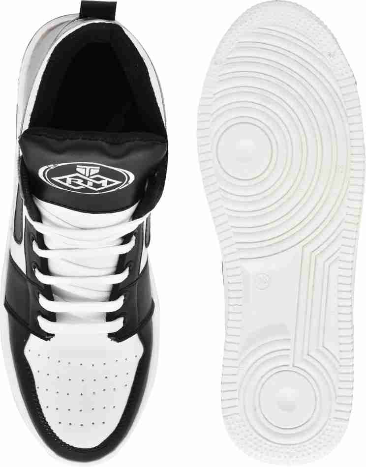 Velozi Men's Black & Grey High-Top Street Style Sneakers
