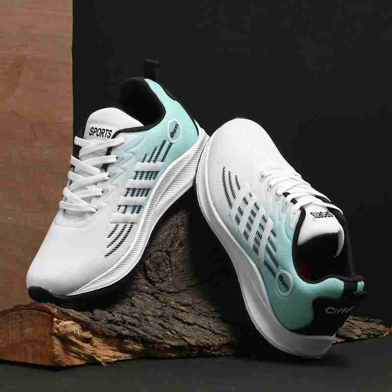 Velozi AeroFlex Lightweight Sports Shoes – Aqua White Edition