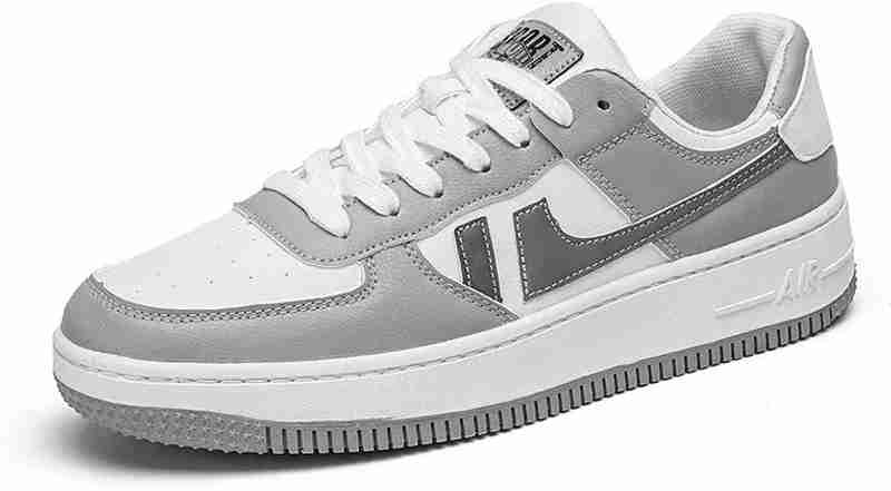 Velozi Men's Classic Air-Inspired Sneakers – White & Grey Edition