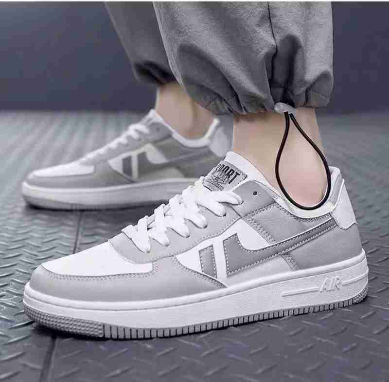 Velozi Men's Classic Air-Inspired Sneakers – White & Grey Edition