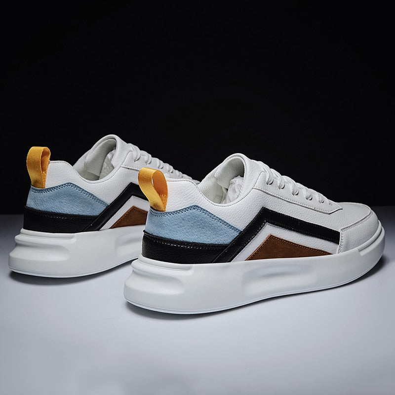 Velozi Aesthetic Streetwear Sneakers – White Multi-Panel Edition