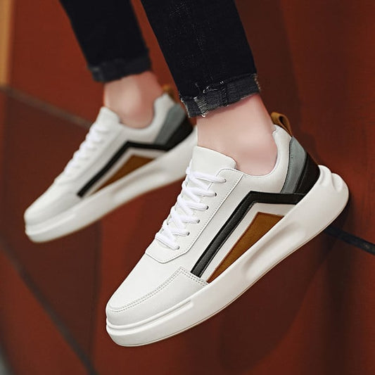 Velozi Aesthetic Streetwear Sneakers – White Multi-Panel Edition