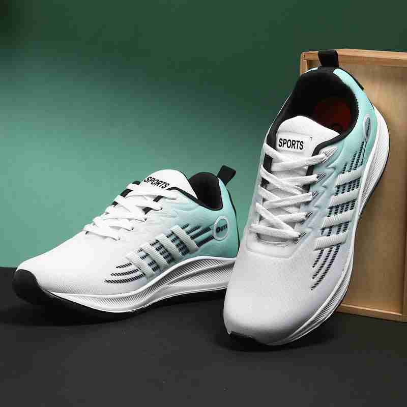 Velozi AeroFlex Lightweight Sports Shoes – Aqua White Edition