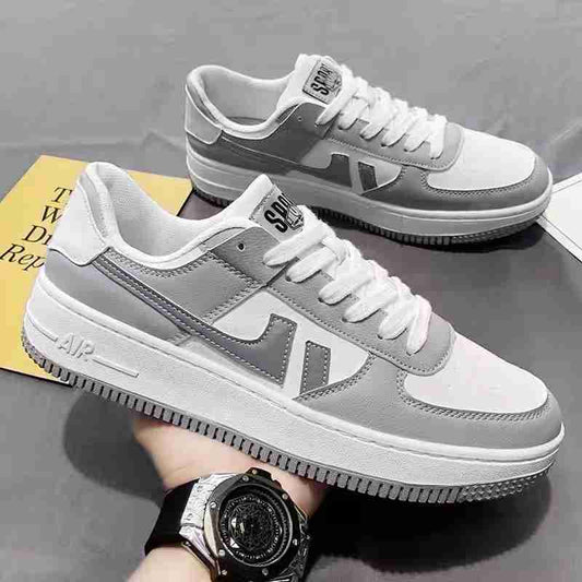 Velozi Men's Classic Air-Inspired Sneakers – White & Grey Edition
