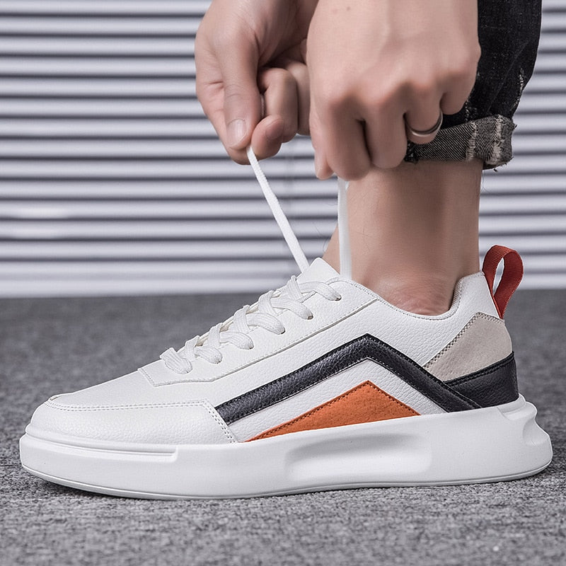 Velozi Aesthetic Streetwear Sneakers – White Multi-Panel Edition